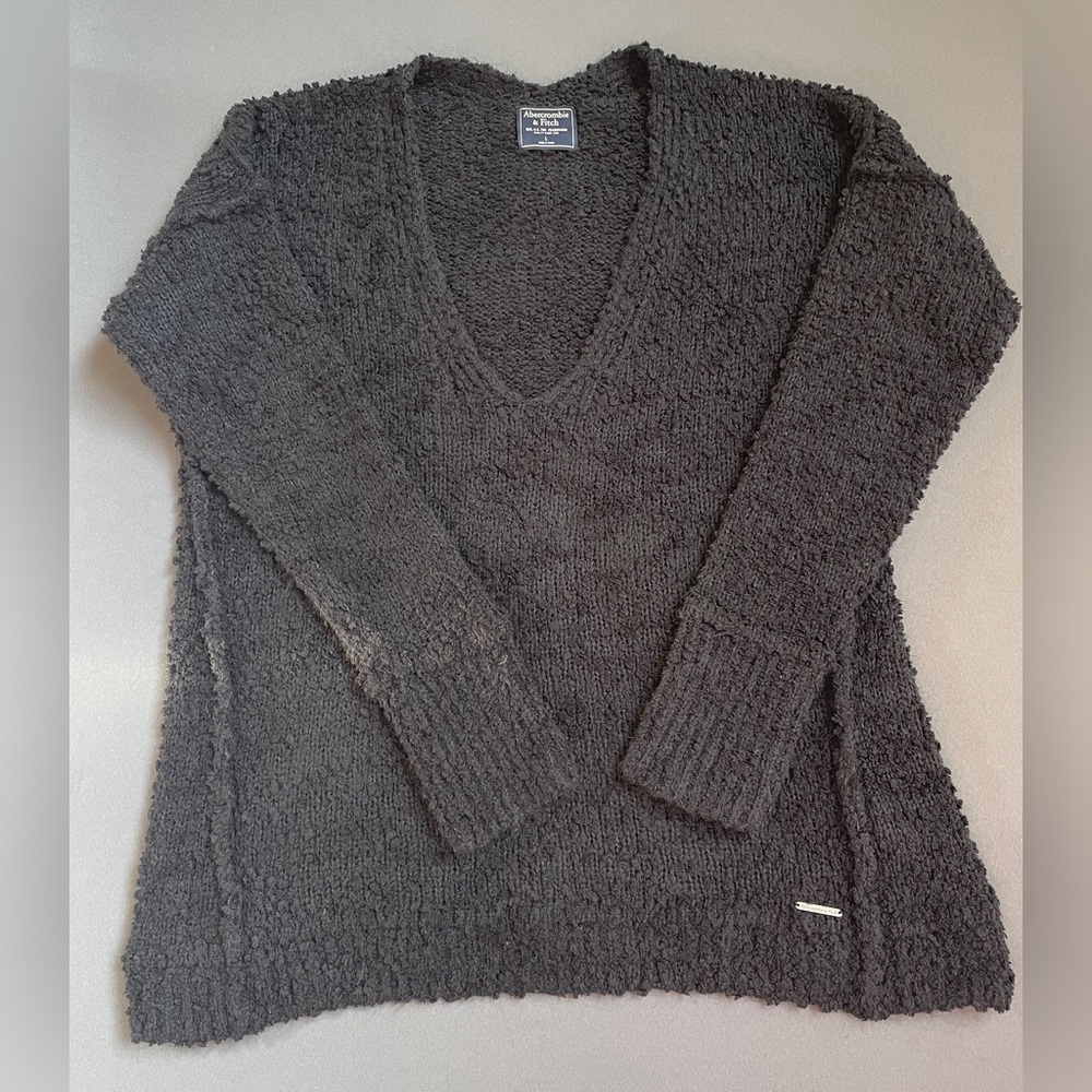 Abercrombie & Fitch Charcoal V-Neck Sweater